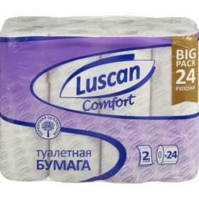 Туалетная бумага Luscan Comfort 2 слоя, белый, 100% целлюлоза, 20,04 м., 167 л., 24 шт/уп 1574572 (артикул 25454847) – фото 1
