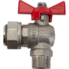 Шаровой кран VALTEC BASE угловой с накидной гайкой 1/2х3/4 нар.-вн. VT.267.N.0405 (артикул 16007806) – фото 1