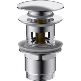 Донный клапан VINCEA клик-клак G1 1/4, с переливом, хром DPU-1B01CH (артикул 26153705) – фото 1