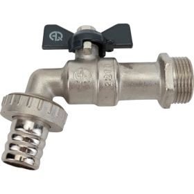 Шаровой кран AQUALINK водоразборный, под шланг, 3/4 W h B бабочка 1490 (артикул 17359314) – фото 1