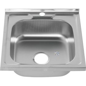 Мойка MELANA 5050 0,6/160 ДЕКОР накладная квадратная с сифоном 143D t 15 (артикул 21620602) – фото 1