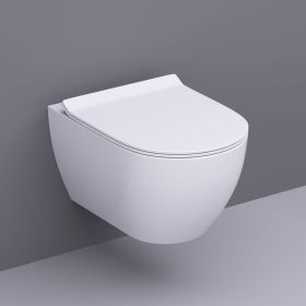 Унитаз подвесной безободковый белый с сиденьем с микролифтом BOND F01-10 (артикул 27306576) – фото 1