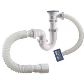 Прямоточный сифон ORIO 1 1/2 40, с переливом, с гибкой трубой 40-40/50 S-41049 (артикул 17219484) – фото 1