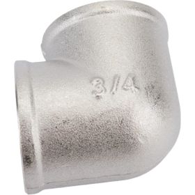 Угольник STI латунный Ду20 (3/4") Ру16 ВР/ВР никелированный D270-05007 (артикул 22002598) – фото 1