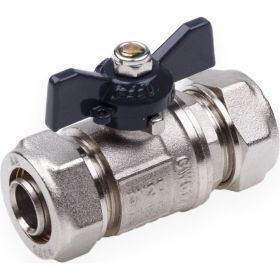 Шаровой кран для МП труб AQUALINK 16x16 B бабочка 872 (артикул 17359518) – фото 1