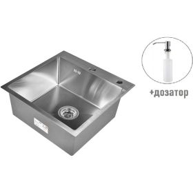 Кухонная мойка из нержавеющей стали WISENT 5050 с дозатором KW35050 WS35050/W405A/WGER010 (артикул 19706740) – фото 1