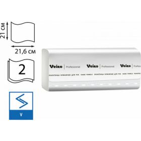 Полотенца бумажные VEIRO PROFESSIONAL Comfort 200 шт, 2-х слойные, белые 21x216 V KV205 129535 (артикул 16093232) – фото 1