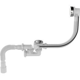 Сифон для ванны Aquant 1 1/2""х40 с выпуском и переливом, 40x40/50 полуавтомат V312-18-MR (артикул 28024748) – фото 1