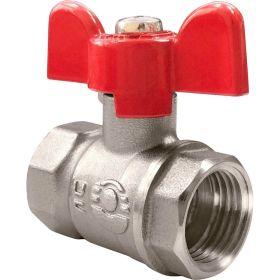 Шаровой кран для воды VALFEX OPTIMA 1/2"" ВР/ВР бабочка, никелированная латунь VF.217.NLB1.012.Bir (артикул 20957193) – фото 1