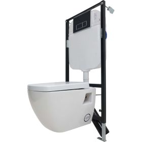 Комплект Creavit tetra dpl lift, унитаз, инсталляция, кнопка хром глянец 3265301 (артикул 27857012) – фото 1
