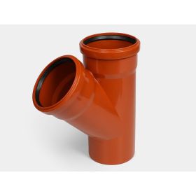 Канализационный тройник КОНТУР РР D110x110/45 ОРАНЖ 078501110300 (артикул 24614859) – фото 1