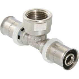 Тройник пресс с переходом на внутреннюю резьбу 20х3/4х20 Valtec VTm.232.N.200520 (артикул 15637383) – фото 1