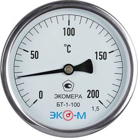 Биметаллический термометр ЭКО-М ЭКОМЕРА БТ-1-100, 0-200C, L=60 БТ-1-100-200С-L60 (артикул 20576746) – фото 1