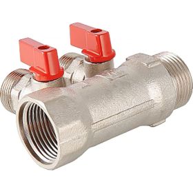 Коллектор с отсекающими кранами Valtec 1х2 выхода Евроконус 3/4" VTc.580.NE.0602 (артикул 16006840) – фото 1