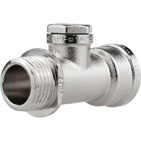 Тройник под манометр MPF 1/2"" х 1/4"" х 1/2"", в/в/н, с ограничителем ИС.071608 (артикул 29979032) – фото 1