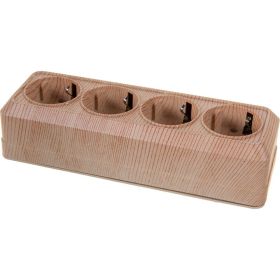 Розетка UNIVersal Олимп 4-ая с/з сосна 1175 (артикул 16175031) – фото 1