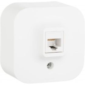 Информационная розетка Legrand 1-м ОП Quteo RJ45 CAT.5E UTP белая Leg 782224 255255 (артикул 15788541) – фото 1