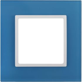 Рамка ЭРА 14-5101-28 на 1 пост, стекло, Elegance, голубой+белый Б0034482 (артикул 15903915) – фото 1