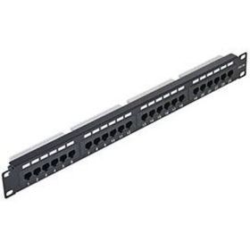 Панель NETLAN 19", 1U, 24 порта, категория 5e, RJ45/8P8C, неэкранированный, черная EC-URP-24-UD2 (артикул 16198235) – фото 1
