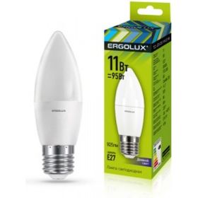 Электрическая светодиодная лампа Ergolux LED-C35-11W-E27-6K Свеча 11Вт E27 6500K 13623 (артикул 15907837) – фото 1