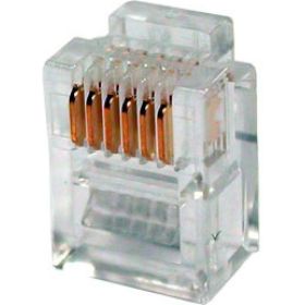 Коннектор телефонный TWT RJ-12 6P6C для розетки, 100 шт. в упаковке PL12-6P6C/100 (артикул 16102165) – фото 1