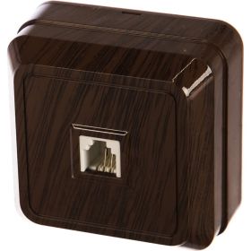 Розетка открытой установки TФ RJ-11 IP20, бук TDM Ладога SQ1801-0041 (артикул 15516580) – фото 1