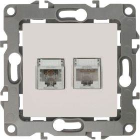 Комбинированная розетка ЭРА 12-3109-02 RJ45 RJ11, IP20, 12, слоновая кость Б0018249 (артикул 15981836) – фото 1