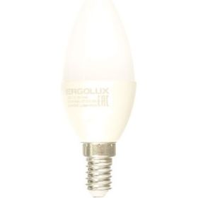 Электрическая светодиодная лампа Ergolux LED-C35-7W-E14-6K Свеча 7Вт E14 6500K 172-265В 12874 (артикул 15905393) – фото 1