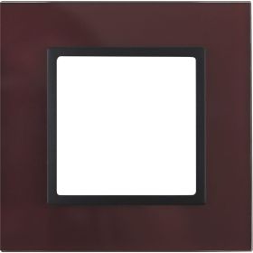 Рамка ЭРА 14-5101-25 на 1 пост, стекло, Elegance, бордо+антрацит Б0034479 (артикул 15903912) – фото 1