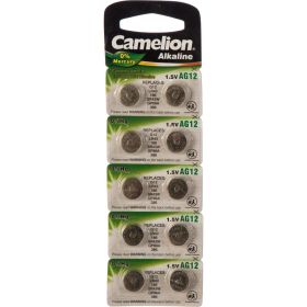 Батарейка для часов Camelion G12 BL-10 Mercury Free AG12-BP10 0%Hg 386A/LR43/186 12820 (артикул 15905362) – фото 1