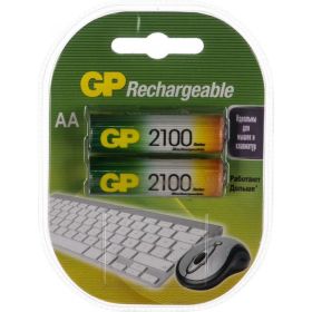 Перезаряжаемые аккумуляторы GP 210AAHC AA, емкость 2100 мАч - 2 шт. 210AAHC-2DECRC2 (артикул 16105523) – фото 1