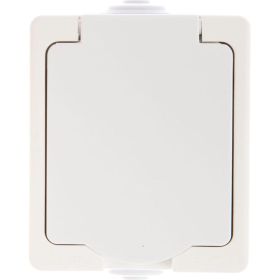 Розетка UNIVersal Аллегро с/з, з/ш, с крышкой, IP54, белая 5563286 (артикул 16174898) – фото 1
