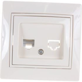 Интернет розеткаJilion RJ45 бежевый 9533193 (артикул 16404162) – фото 1