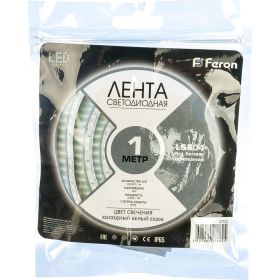 Cветодиодная LED лента 60SMD(2835)/м, 4.8Вт/м, 1м, IP65, 12V белый холодный Feron LS604 27752 (артикул 15628070) – фото 1