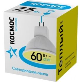 Светодиодная лампа LED JCDR 7.5Вт 220В GU5.3 3000К КОСМОС Экономик LkecLED7.5wJCDRC30 417261 (артикул 15628120) – фото 1