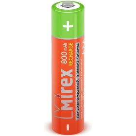 Аккумулятор Mirex, Ni-MH HR03 / AAA 800mAh 1,2V 2 шт ecopack 23702-HR03-08-E2 (артикул 17274258) – фото 1