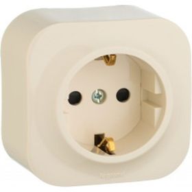Розетка Legrand 2К+З шторки, слоновая кость 782250 (артикул 16015260) – фото 1