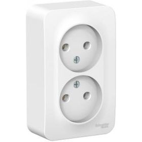 Двойная розетка Schneider Electric BLANCA О/У без заземления, без шторок, БЕЛЫЙ BLNRA000211 (артикул 16313791) – фото 1
