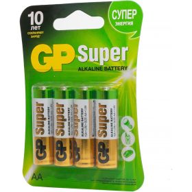 Алкалиновые батарейки GP Super Alkaline 15А АA - 4 шт. 15A-2CR4 (артикул 16036218) – фото 1