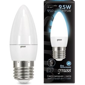 Лампа Gauss LED Свеча E27 9.5W 950lm 4100К 103102210 (артикул 15869242) – фото 1