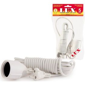 Сетевой одноместный удлинитель, без з/к, 250В, 10А, 5м LUX У-101-05 4606400419693 (артикул 15646538) – фото 1