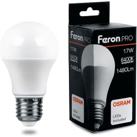 Светодиодная лампа FERON PRO LB-1017 шар E27 17W 6400K OSRAM LED 38040 (артикул 16233596) – фото 1