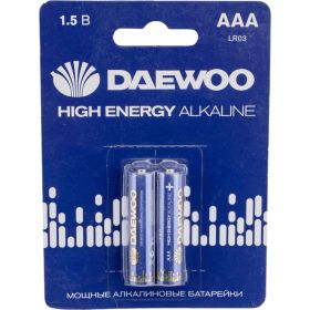 Алкалиновая батарейка Daewoo LR03 HIGH ENERGY Alkaline BL-2 5030350 (артикул 17371548) – фото 1