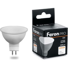 Светодиодная лампа FERON PRO LB-1606 MR16 G5.3 6W 2700K OSRAM LED 38083 (артикул 16233662) – фото 1
