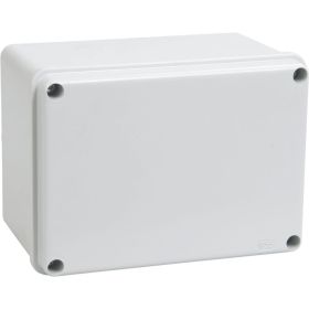 Распаячная коробка IEK открытой проводки,150x110x85, IP44, RAL7035, гладкие стенки, КМ41261 UKO11-150-110-085-K41-44 (артикул 15164218) – фото 1