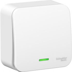 1-клавишный переключатель Schneider Electric BLANCA, О/У, сх.6, с подсветкой, 10А, 250B, белый BLNVA106111 (артикул 16314271) – фото 1