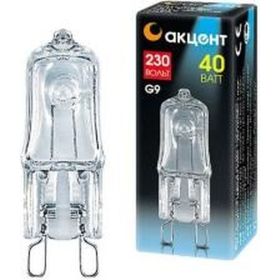 Галогенная лампа АКЦЕНТ JCD, 230В, 40W, G9, CL, капсульная, прозрачная 4606400204282 (артикул 15095835) – фото 1