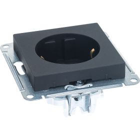 Розетка Schneider Electric ATLASDESIGN, с заземлением, 16А, механизм, карбон, ATN001043 (артикул 16247189) – фото 1