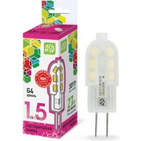 Светодиодная лампа ASD LED-JC-std 1.5Вт, 12В, G4, 6500К, 135Лм 4690612026367 (артикул 16386048) – фото 1