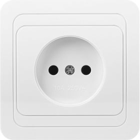 Розетка Smartbuy 1-местная без заземления 10А белая, керамика Марс SBE-02w-10-S1-N-c (артикул 16051899) – фото 1